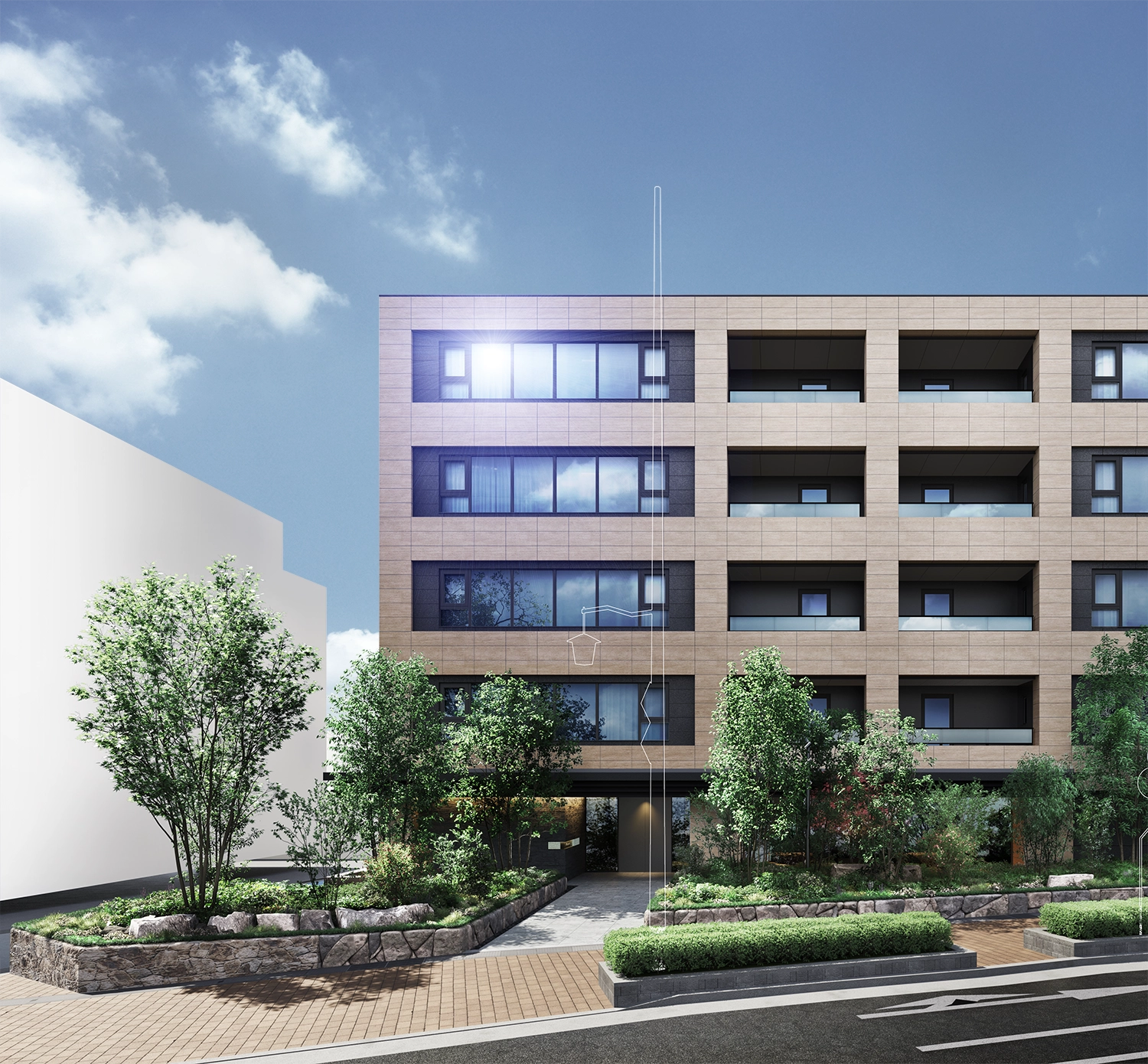 Brillia 夙川松園町 外観完成予想CG1